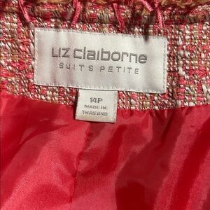 Liz Claiborne Red and White Tweed Jacket